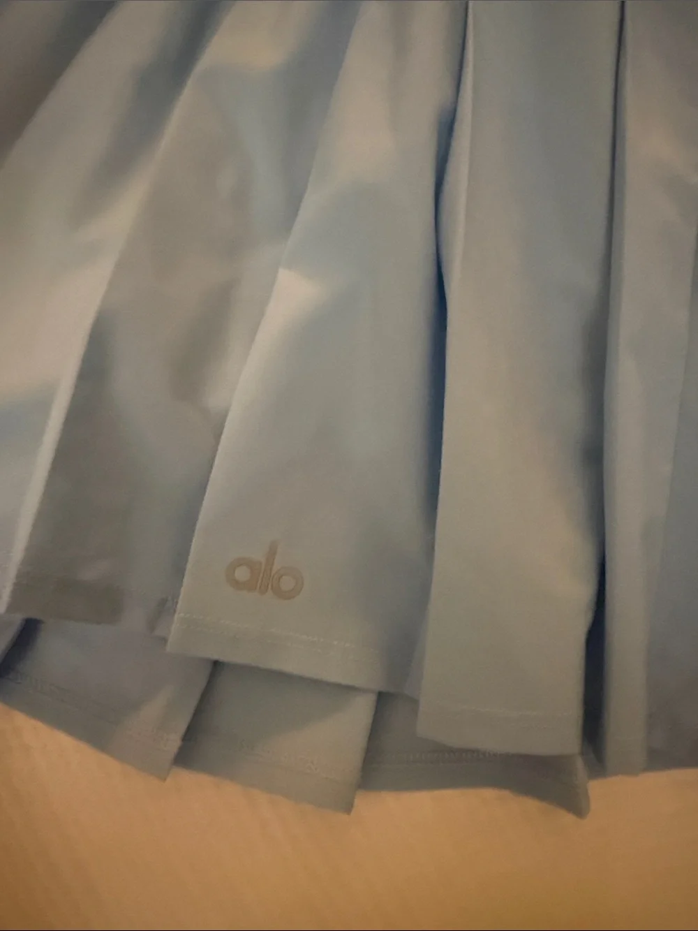ALO Yoga Pale Blue Pleated Mini Skirt